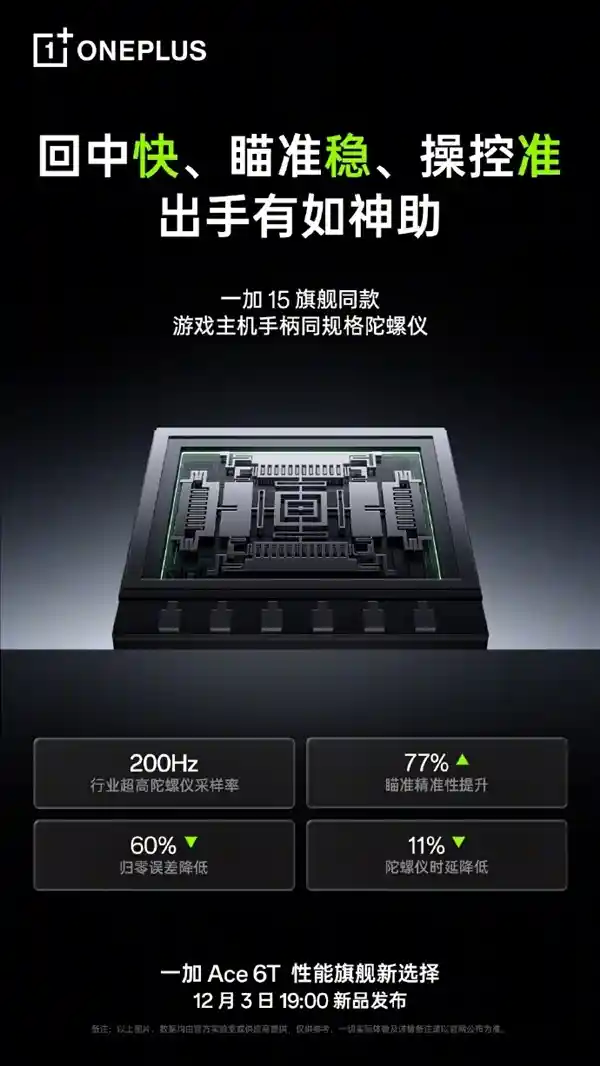 一加Ace 6T搭载旗舰陀螺仪，精准操控引领FPS新体验