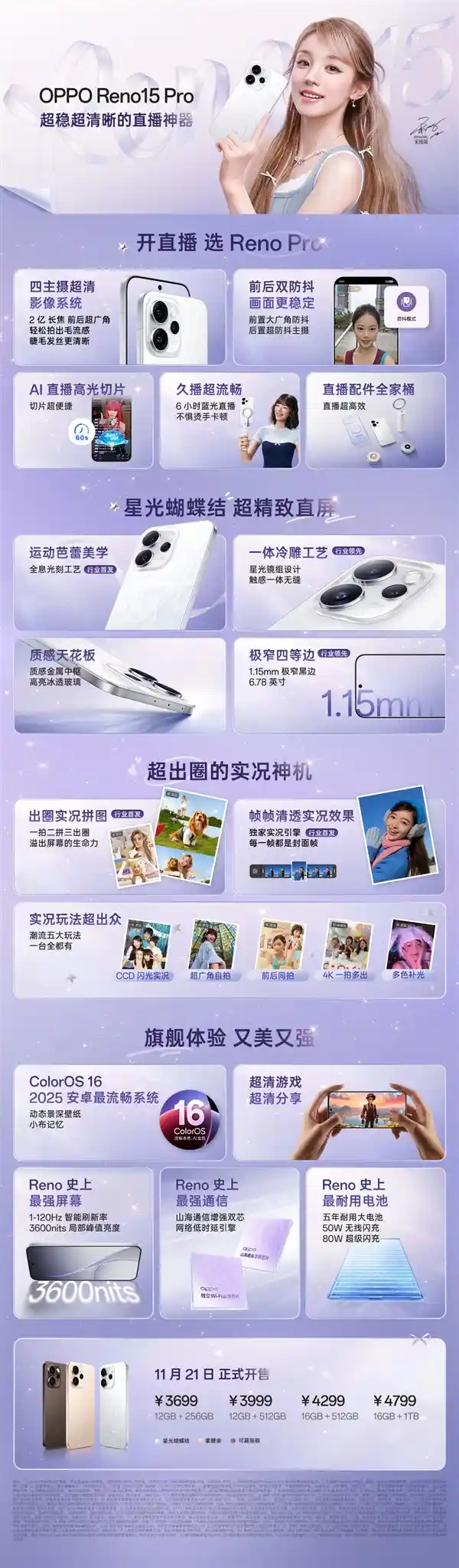 OPPO Reno15 Pro震撼发布:全球首款AI直播旗舰,3699元起定义移动直播新纪元