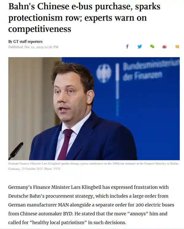 德媒炸锅！德国公司豪购200辆中国电动公交，奔驰高管当场破防：我们也有同款！