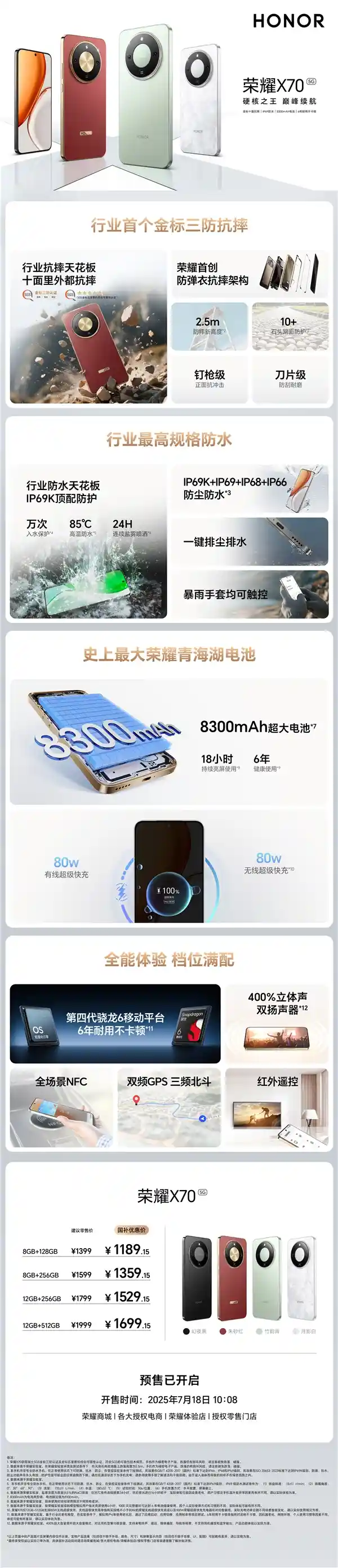 荣耀X70重磅发布：8300mAh超长续航，1399元起引爆市场