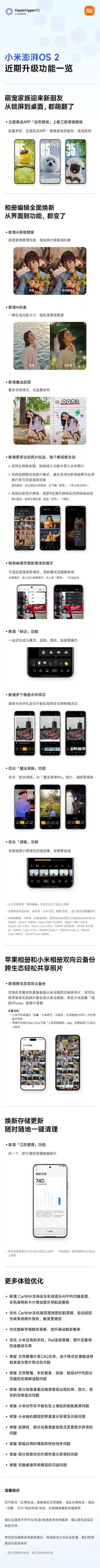 澎湃OS 2大升级！苹果小米用户狂喜：相册云备份功能全面升级，体验再革新