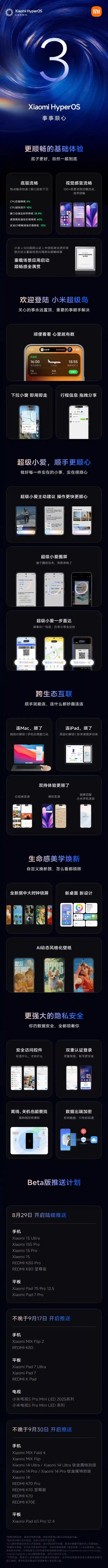 小米澎湃OS 3明日首发！底层升级流畅如丝，超级岛体验全面进化