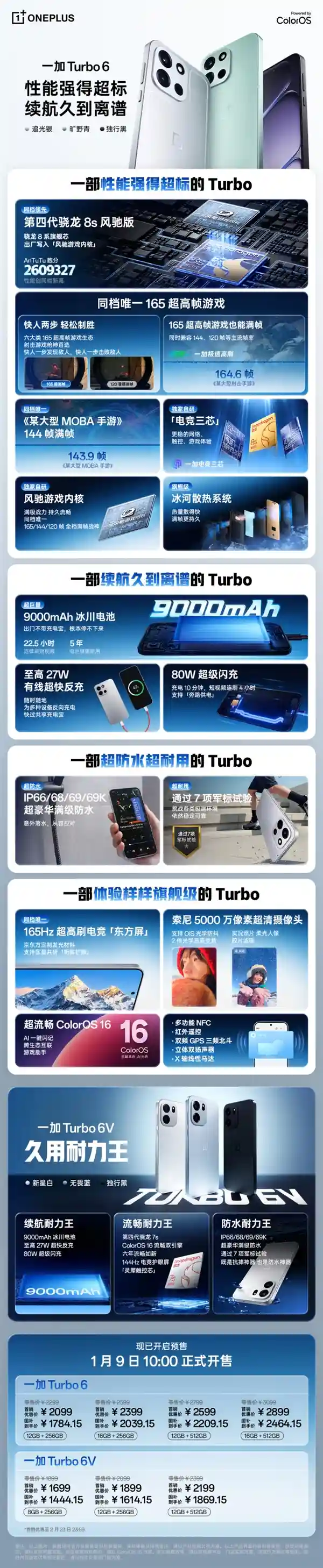 一加Turbo 6震撼发布：9000mAh「超能鲸电池」登场！2099元起，续航直接拉满到反物理级别