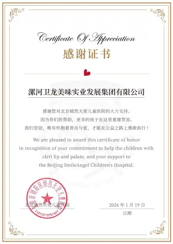 卫龙爱心捐赠50万，助力儿童健康成长